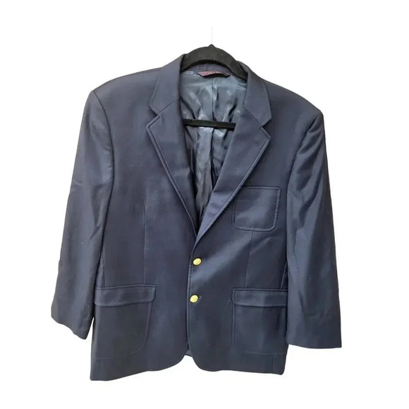 Loro Piana Suit Coat Blue Super120’s Wool 2-Button Italy 18